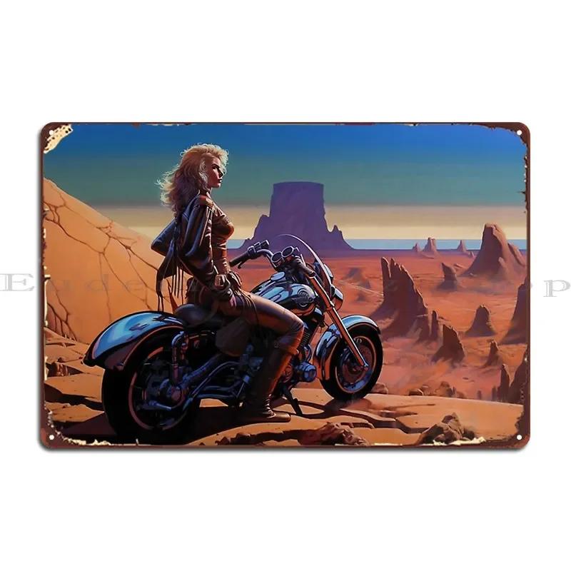 Motorcycle Girl Metal Plaque Poster Party Printing Vintage Print Create Tin Sign Poster
