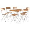 VidaXL Ensemble de bistro pliable 7 pcs bois d'acacia solide et acier, ensemble de bistrot, ensemble de mobilier 3152101