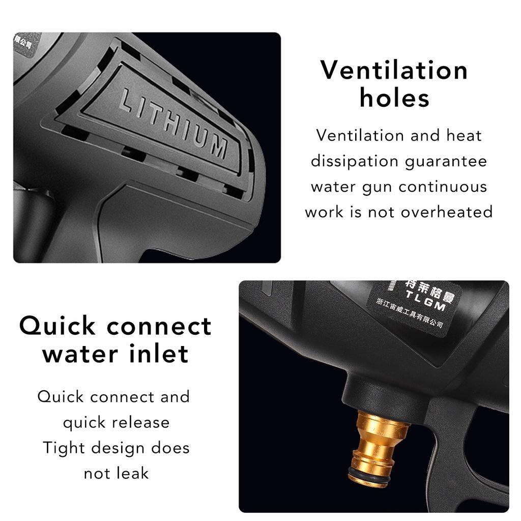 300W 2000mAh Cordless High Pressure Car Washer Electric Car Wash Cleaner Parkside Water Guns with 2 Battery