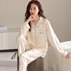 1011 Spring and Autumn New Ink Painting Fashion Loose Pajamas Cardigan Women's Simulation Silk High-end Homewear