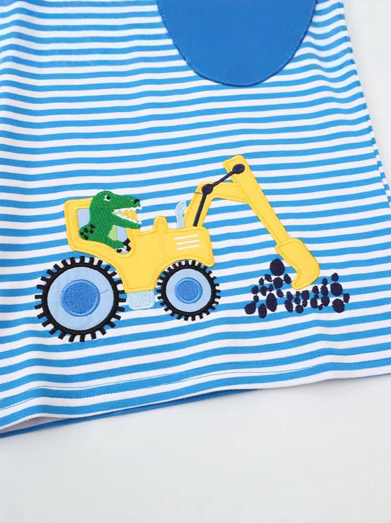 JUMP Baumwoll-Langarm-Cartoon-T-Shirt für Jungen, Rundhals-Oberteil für Kinder für Sommer und Herbst.