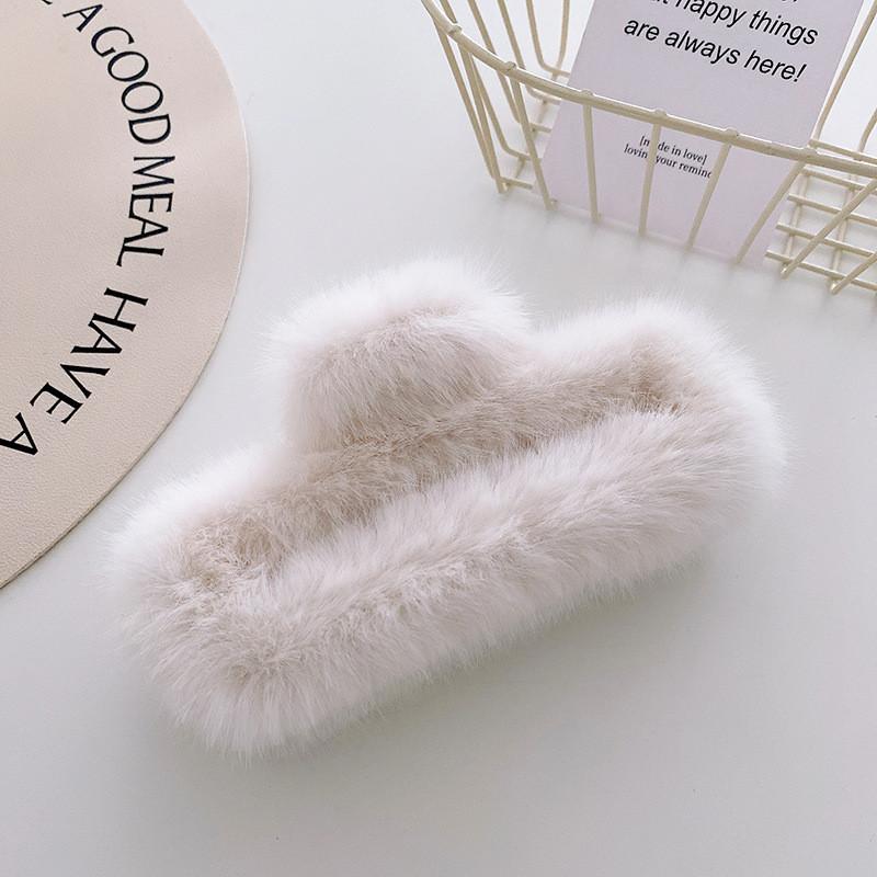 Hochwertige Plüsch Haarspange Groß Für Stilvolle Herbst-Winter-Mode