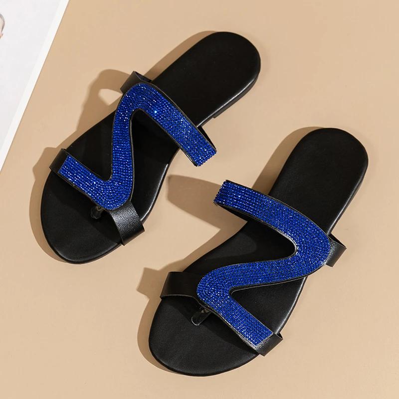 Fashion 2024 Women Summer Trend Anti-slip Flat Bling Slippers Outdoor Beach Women Fashion Slip On Lightweight Sandals Shoes for Women