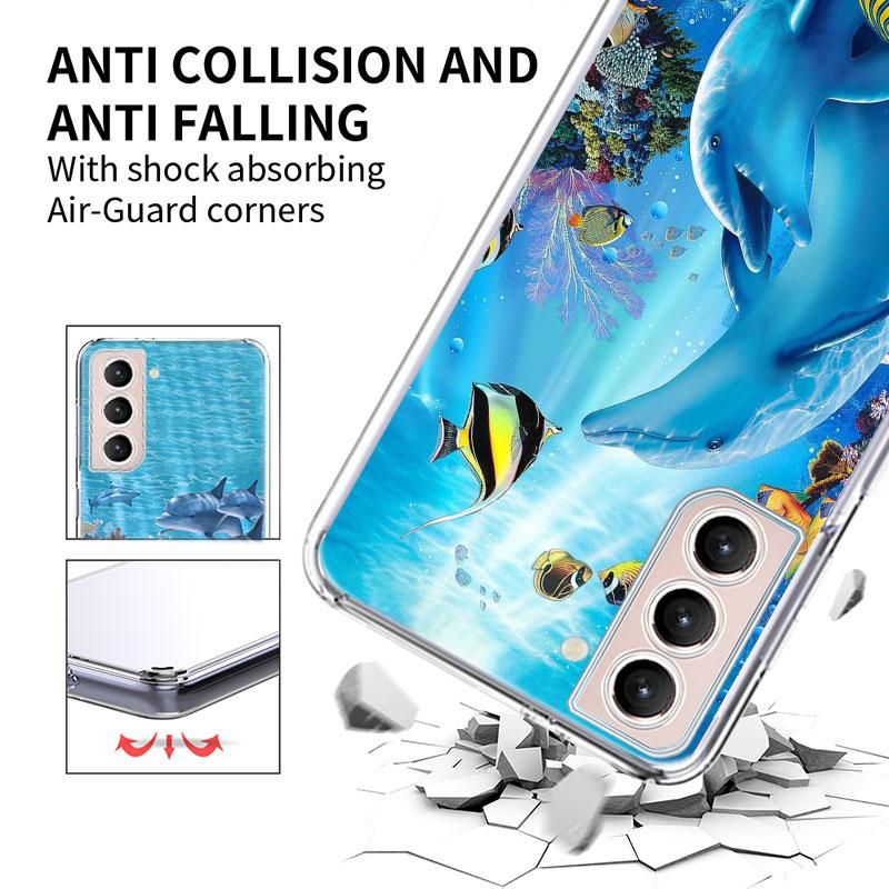 Deep sea turtle dolphin landscape Phone Case For Galaxy A14 A24 A34 A54 Samsung A02S A12 A22 A32 A42 A52 A72 A13 A33 A53 5G A03