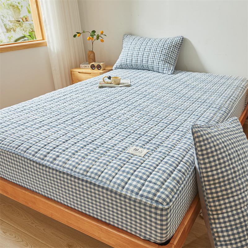 Small Fresh Style Warm Yarn-dyed Cotton Washed Cotton Bed Sheet Soy Quilted Bed Cover Simmons Protective Cover