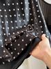Chic Polka Dot High-Waist Silky A-Line Bodycon Midi Skirt for Women