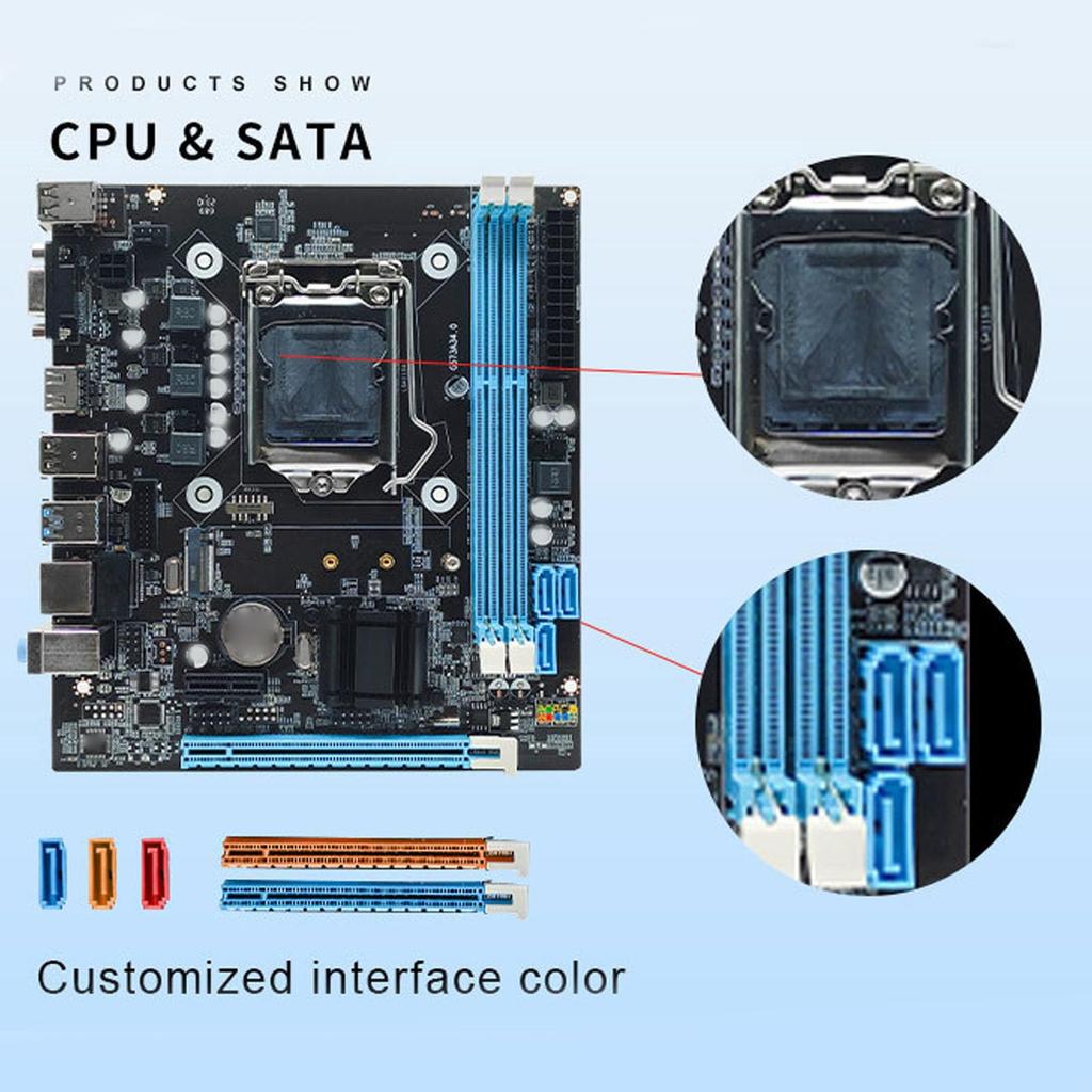H81 LGA1150 Desktop Motherboard, Micro ATX Gaming Motherboard, Dual Channel DDR3, M.2 NVMe, NGFF 6Gb/s PCIe Motherboard