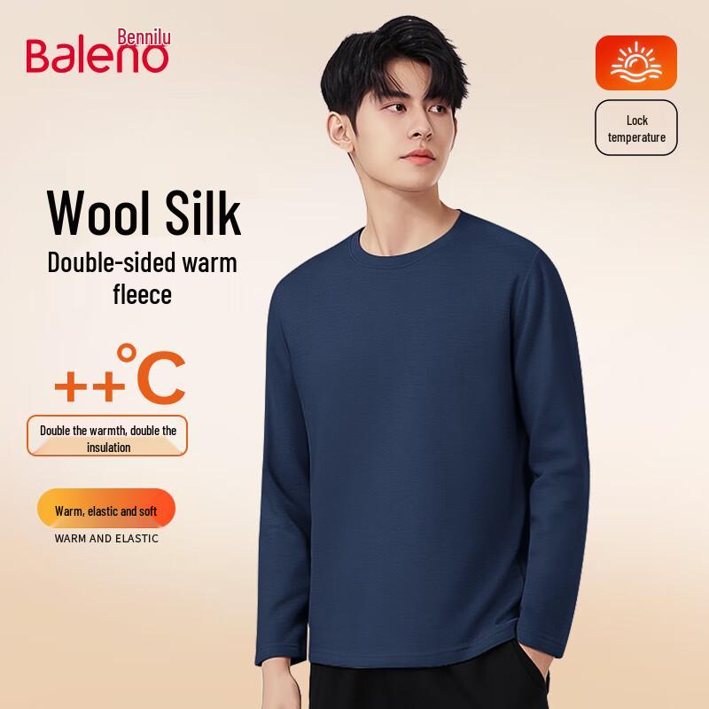 Baleno Men s Silk Wool Blend Warm Long Sleeve T-Shirt 3XL