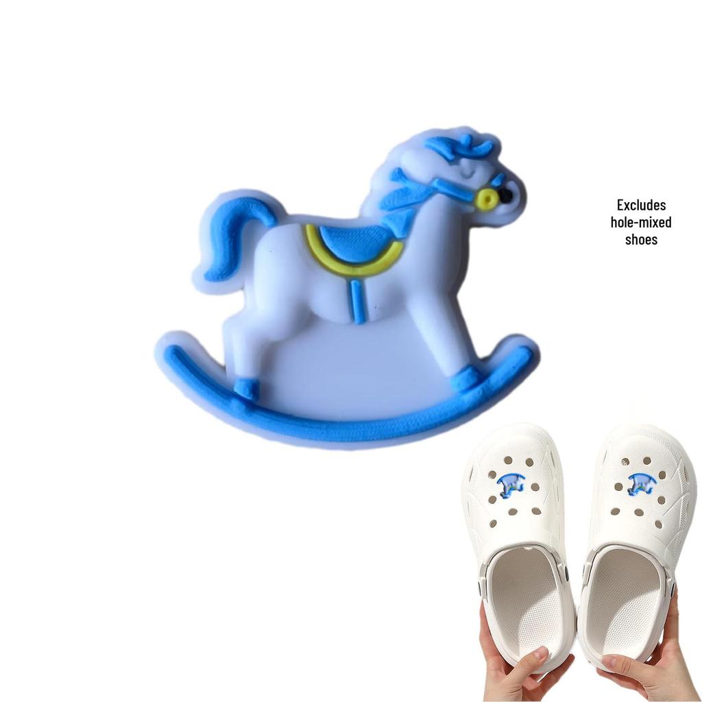 Blue Cartoon PVC Shoe Buckle: Cute Detachable Ornament for Hole Shoes