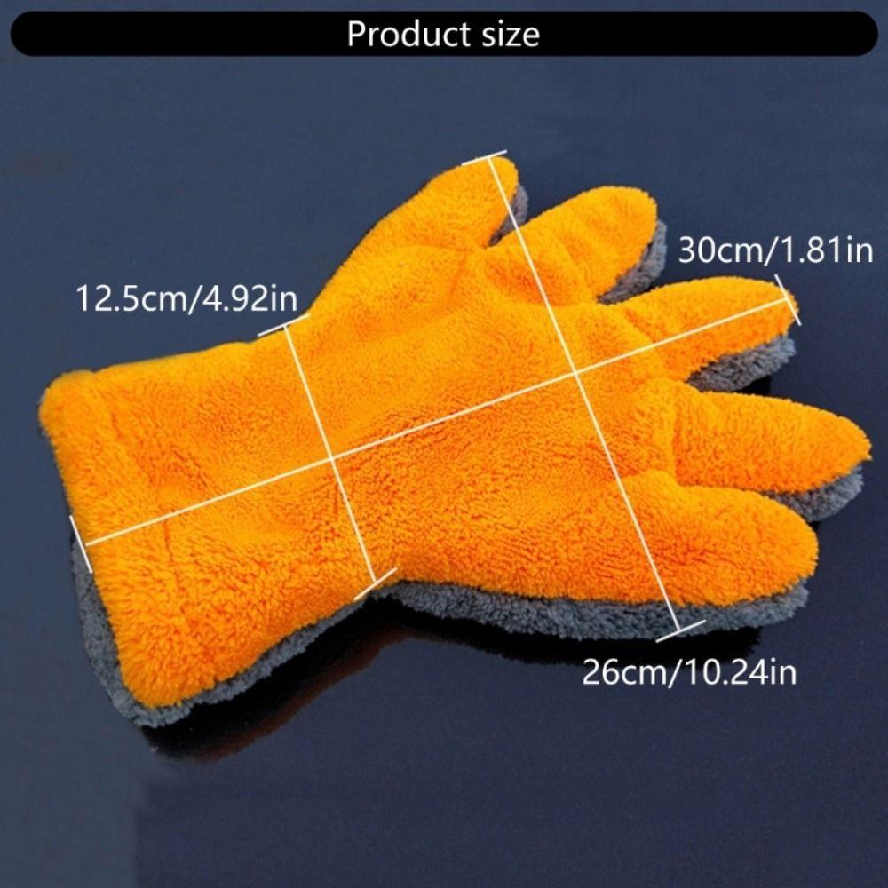 2Pcs Wear-resistant Double-sided Five Finger Gloves Vehicle Cleaning Gloves Car Body Interior