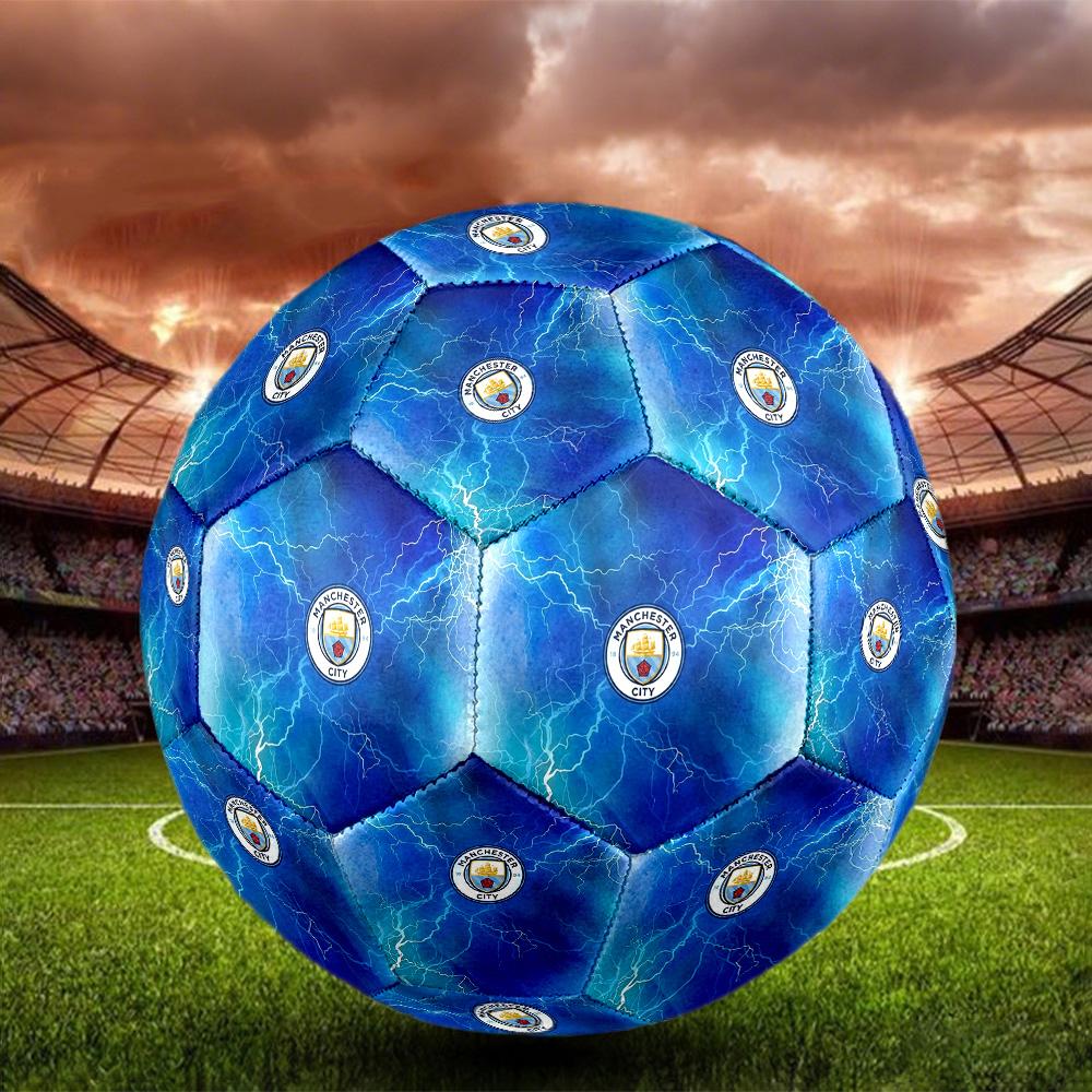 Manchester CitySoccer Ball Colorful All Ages Machine Stitched PVC Competition Ready Durable High-Bounce