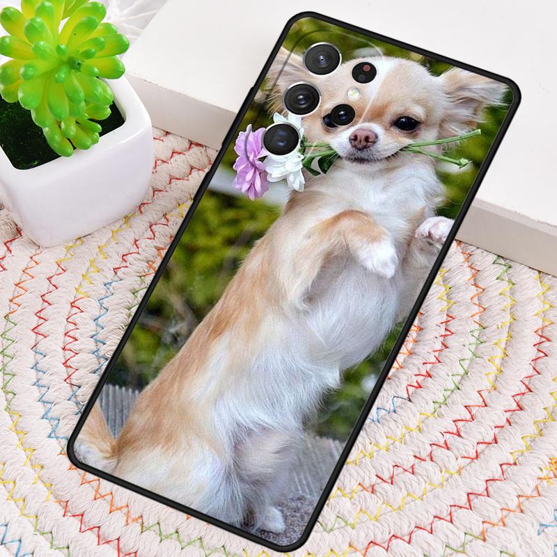 

Animal chihuahua with flower Phone Case for Samsung Galaxy note 10 pro S26 Ultra S23 S24 FE S25 S21 S22 PLUS shockproof Cove Galaxy S20 5G
