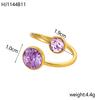 CARLIDANA Delicate Round Zirconia Stainless Steel Gold Color Adjustable Fashion Open Ring High Quality Chic Women Jewelry