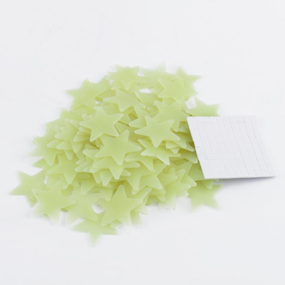 100 Pieces Luminous , 3cmx3cmx0.1cm Glow In the Dark for Peel and Stick Glow for Home, Birthday Party, Wedding, Green