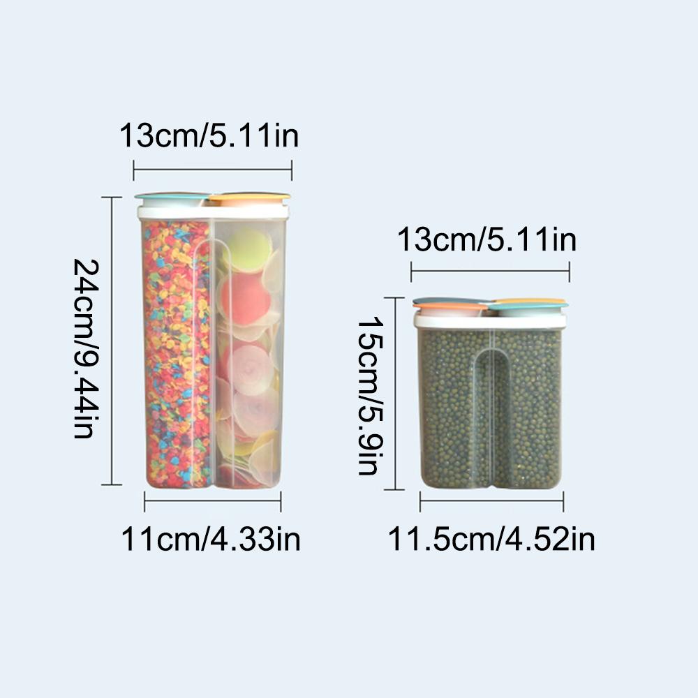 1PC Four Grains And Grains Transparent Storage Crisper Kitchen Supplies Moisture-Proof Sealed Compartmented Open Lid Jar