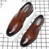 Dress Leather Shoes Brock Men's Shoes Cowhide British Pointed Breathable Men's Shoes Wedding Shoes 2025
