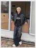 2024 Retro White Leather Motorcycle Jacket with Shoulder Pads - Unisex Street Style