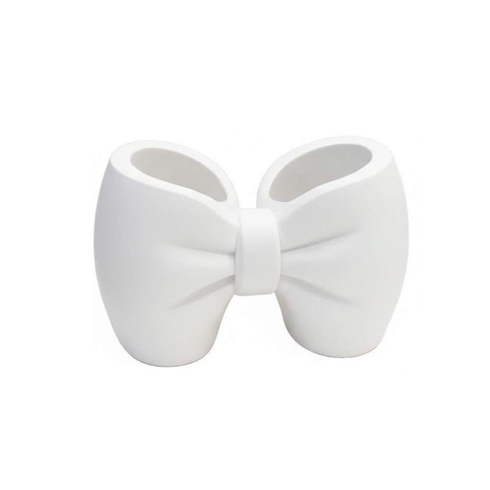 

Plastic Bow Shape Toothbrush Holder Lovely Pen Holder Multi-functional Desktop Organizer Bedroom
