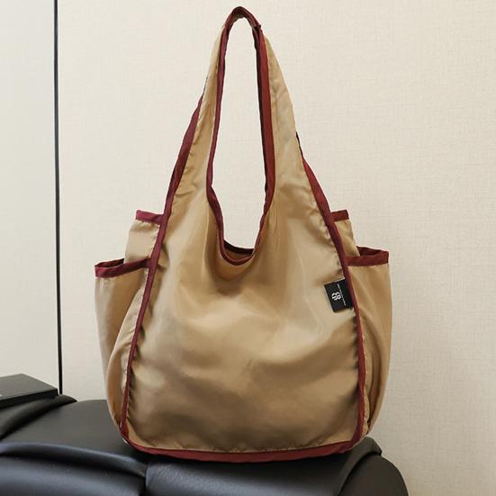 Handbag Foldable Large Capacity Tote Bag Washable Reusable Shopping Bag Casual Style Shoulder Bag for Household