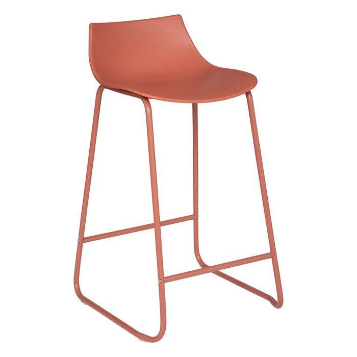 Set of 2 Atmosphera "Otac" Design Bar Stools - Terracotta