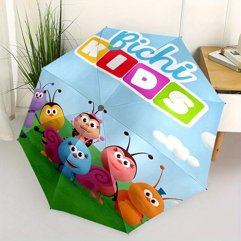 

Bichi Kids,Insect Friends Automatic Folding Umbrella 8 Ribs Lightweight Design, Durable Iron Frame, Compact and Portable, Ideal Birthday or