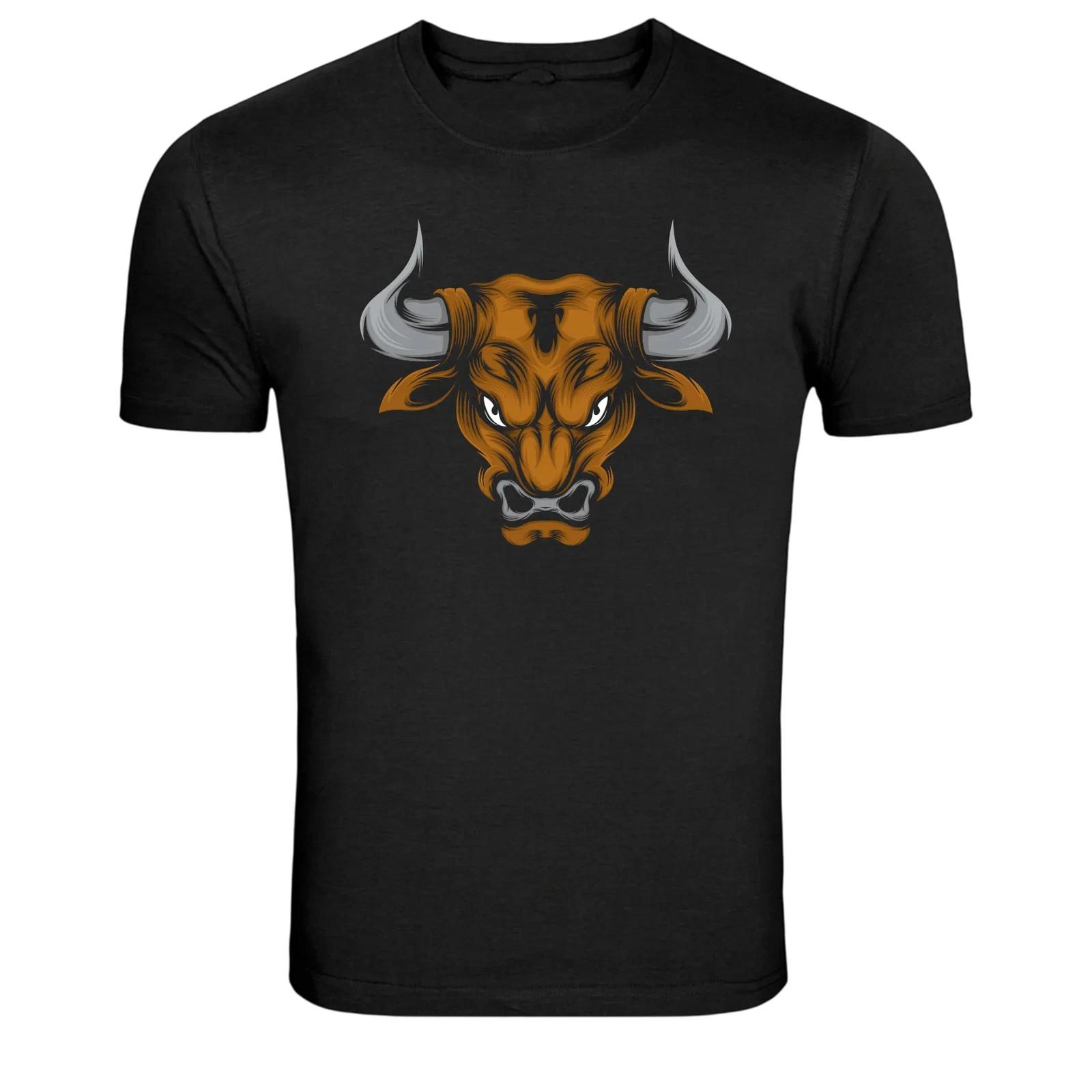 Angry Bull Head Animal Mascot Graphic T-Shirt XXXXL
