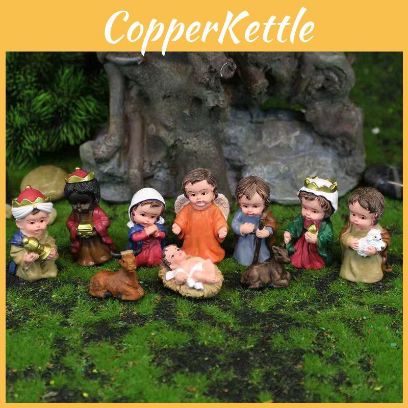 Creative Nativity Scene Resin Figurines With Artistic Design For Festive Home Decor