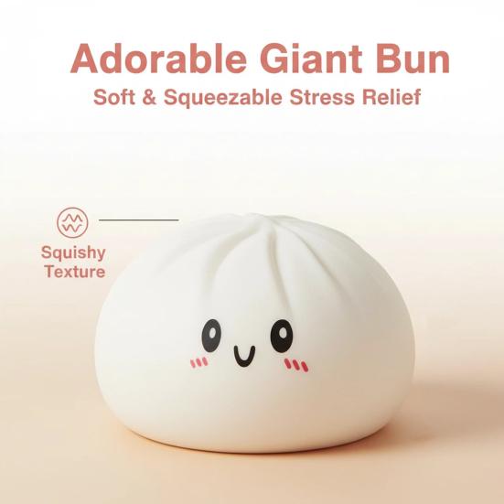 Smiling Steamed Bun Stress Ball with Steamer Anti-Anxiety Cartoon Dumpling Squeeze Toy Soft Simulated Dough Ball Fidget Sensory Toy