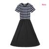 Premium Quality Women Summer Dress Casual Stripe Tank Short Sleeve Long Dress For Versatile Summer Style