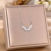 Women's Silver Titanium Steel Necklace with Micro-Inlaid Zircon - Elegant, Durable Clavicle Chain Jewelry