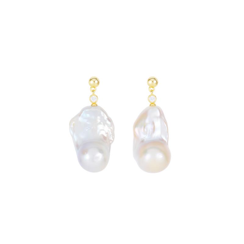 S925 Silver Baroque Pearl Water Drop Earrings for Women