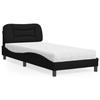 VidaXL Lit avec matelas noir 90x190 cm tissu, meuble de chambre à coucher, lit simple, cadre de lit incurvé, sommier, lit en 3208501