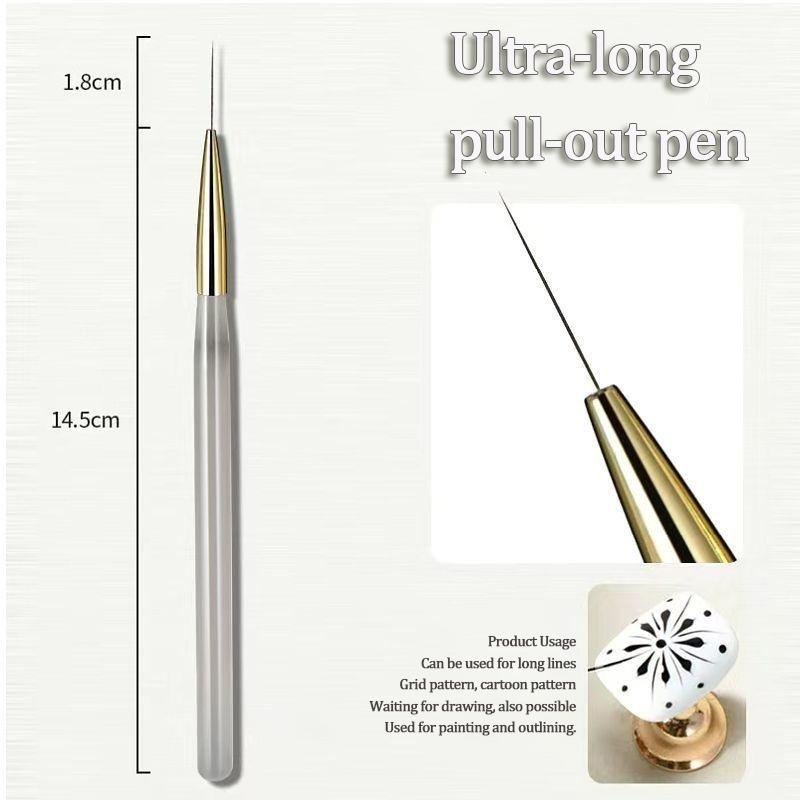 French Plaid Nail Art Brush Tartan & Line Stripe Grid Pattern Drawing Pen for DIY UV Gel Extension Painting Supplies Nail Brush