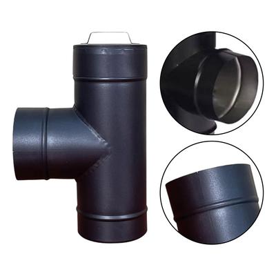 For Durable Steel 6 Inch Single Wall Stove Pipe Tee with Cleanout Cap for Efficient Chimney Operation and For Safety