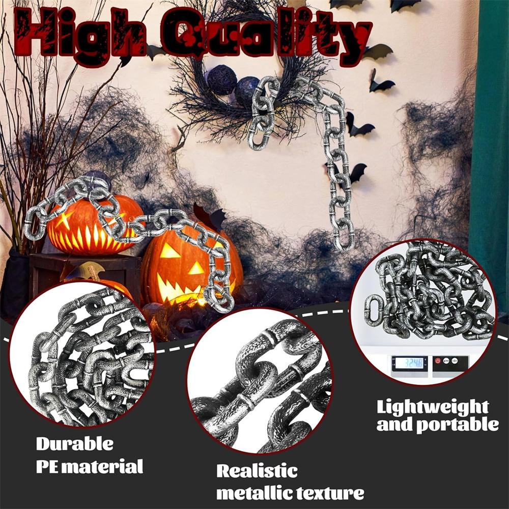 Halloween Props Fake Chain Plastic Barrier Chain Costume Prop Chains Prison Pirates Cosplay Accessory