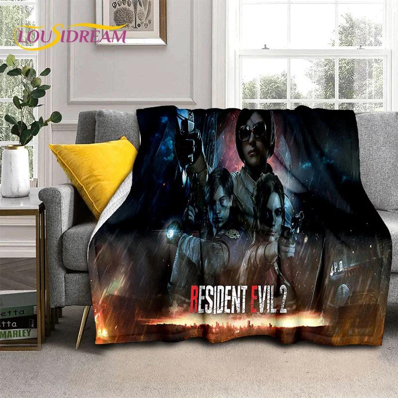 Horror Games R-Resident Evil Soft Flannel Blanket for Beds Bedroom Sofa Picnic,Throw Blanket for Cover Outdoor Leisure Nap Gift