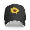 Sunflower Print Baseball Cap Adjustable Polyester Casual Curved Brim Outdoor Activities Hat