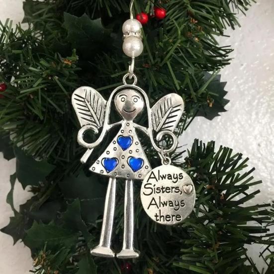 Christmas Tree Alloy Hanging Decoration Girl Love Heart Snowman Reindeer Shape Hanging Ornament Friends Family Neighbors Holiday Gift