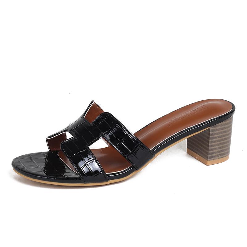 Dicke Sommer-Hausschuhe für Damen – 2025 Mode, Sandalen mit 5 cm hohem Absatz