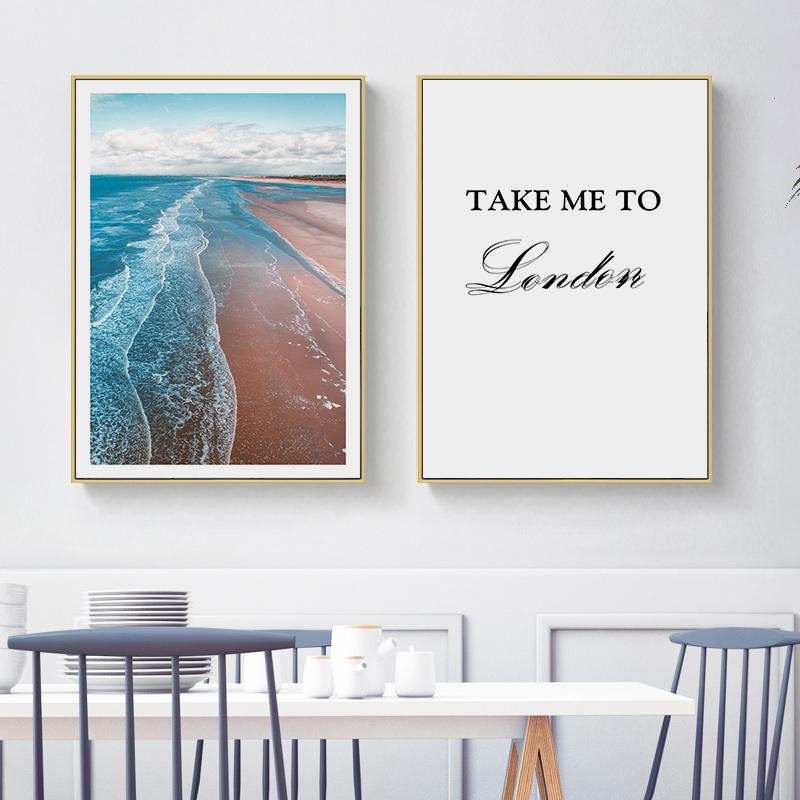 Paesaggio Nordico Città Poster su Tela Moderno Big Ben Ruota Panoramica Arte da Parete Dipinti Citazioni Stampa Immagini per Decorazione Soggiorno