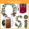 Weihnachts-Rattan-Kranz-Girlande mit Beeren und Blumen - DIY Kamin-Dekoration und Baumschmuck