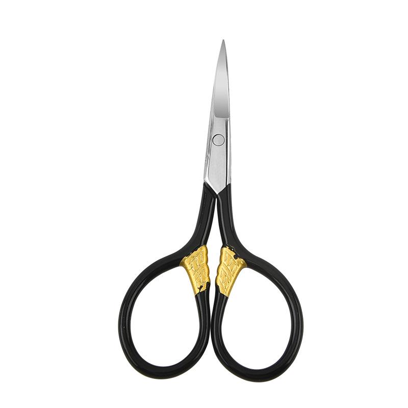 Curved Tip Stainless Steel Mini Eyebrow & Nose Hair Scissors - Compact Makeup Trimming Tool