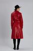 Trench Coat Real Lambskin Stylish Long Coat Handmade Formal RED Women Leather
