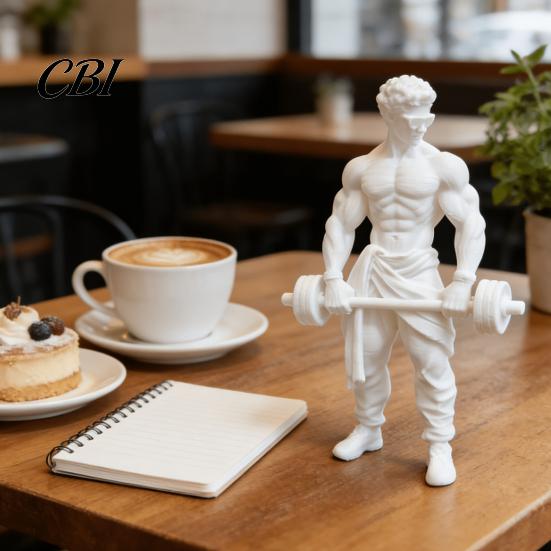 Scultura Postura Muscolare Uomo Stampato 3D Ornamento, Tema Fitness per Bodybuilder, Regalo Appassionato di Fitness Figura Sportiva Statua Sollevamento Pesi
