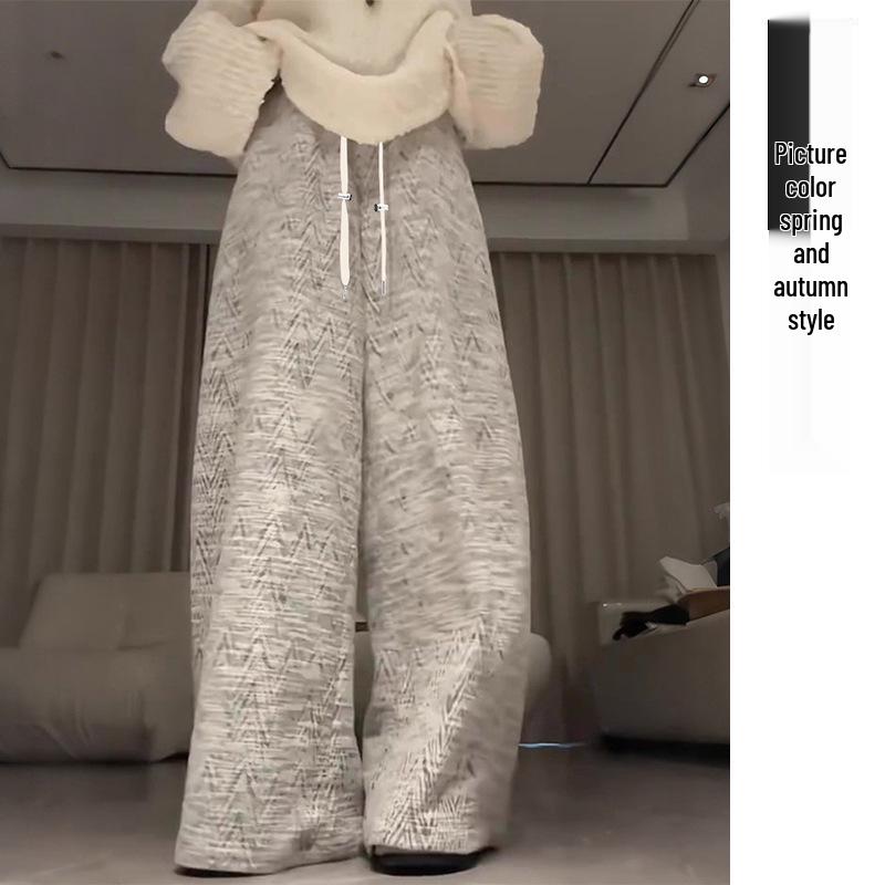 2025 Herringbone Pattern Maternity Pants: Autumn/Winter Casual Fashion Straight-Leg. XL