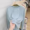Women's Summer Ice Silk Long-Sleeve T-Shirt: Thin, Loose, Round Neck, Niche Sunscreen & Trendy Air Conditioning Top.