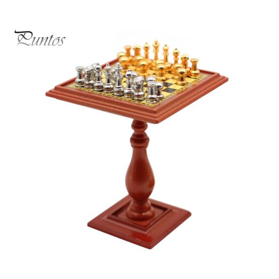 

Миниатюрный кукольный домик, набор шахматных столов, игровые аксессуары, украшение, мини-дом, настольная комната, форма кукол подходит для 1/6,1/12 кукольных домиков B