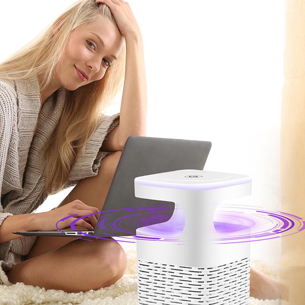 USB Photocatalyst Mosquito Killing Lamp Household Intelligent Fly Mosquito Dispeller Mosquito Killer Mosquito Trapping Light Color: white