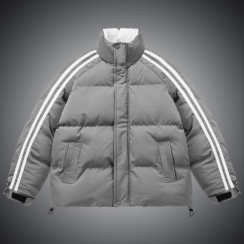 Stand Up Collar Casual Cotton Jacket Men's Winter Thickened Warm Hong Kong Style Waterproof Youth Plus Size Padded Jacket Cotton Jacket