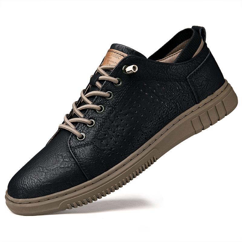 

Повседневная обувь с круглым носком, новая мужская обувь, обувь на доске из коровьей кожи, британская обувь из коровьей кожи, мужская обувь, низкие кеды, британская обувь для вождения 36